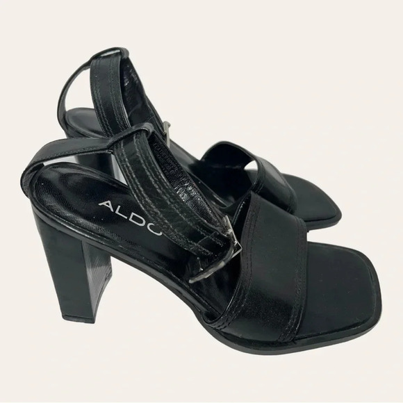 Women’s ALDO SQUARE‎ HEEL OPEN TOES HEELS SIZE 36(US 6) BLACK IN COLOR STRAPPY - Picture 5 of 16